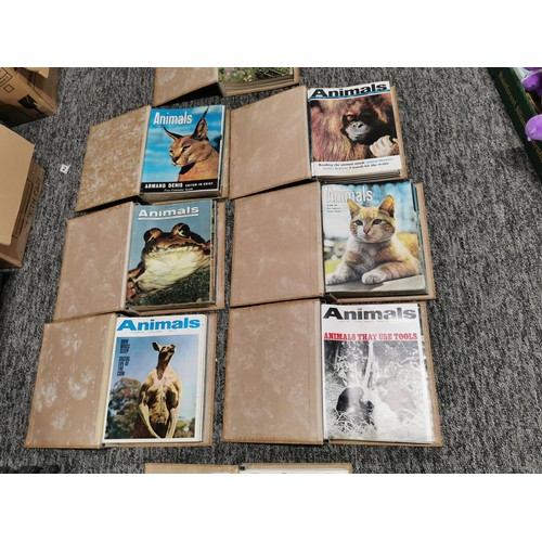 96 - 8x yearly animal magazine in binders covering the 1960's each binder is a year