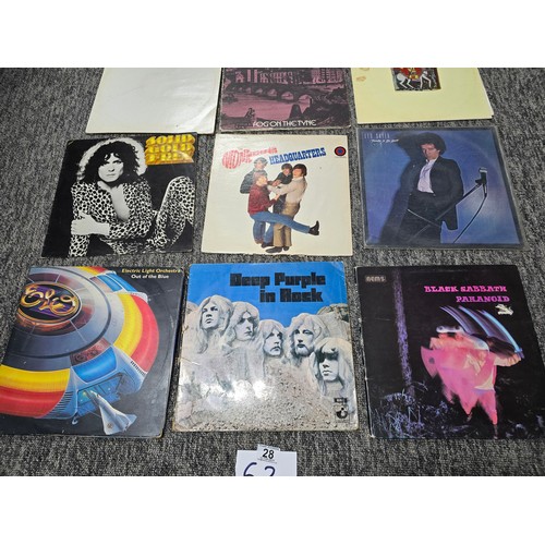 28 - Approx 21 vintage LP vinyl records to include some classic bands and artists, Black Sabbath Paranoid... 