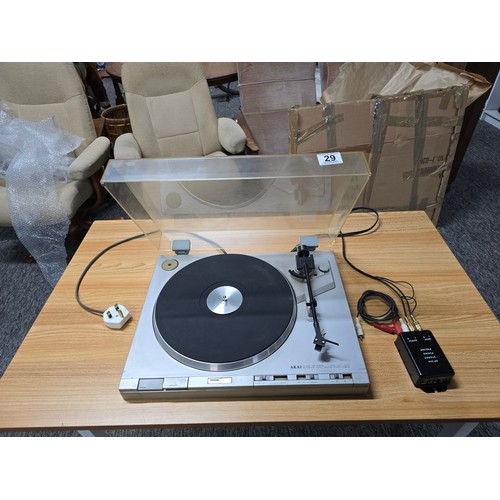 30 - A good vintage Akai AP-Q310 complete in working order with a stereo phono pre amp, SP-24A, for easy ... 