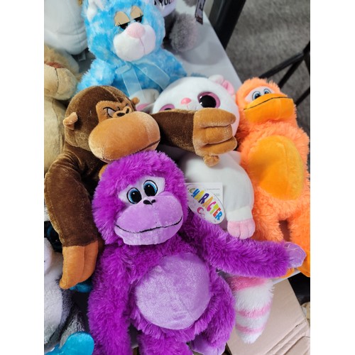 73 - Large quantity of soft toys inc hug me's Character bears, Raccoons, lions, dogs etc see pictures for... 