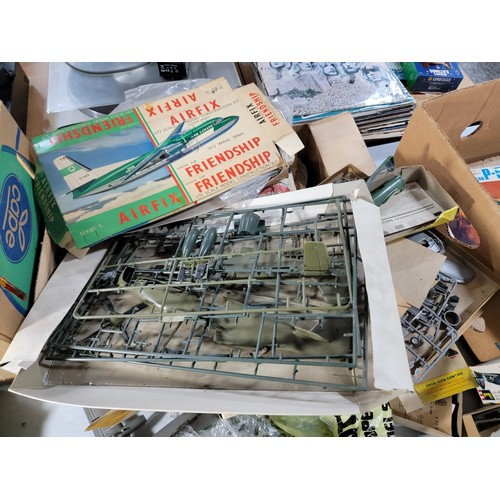 83 - Large quantity of model planes and accessories, hawker typoon MK 1B, Mustang, along with paritial bu... 