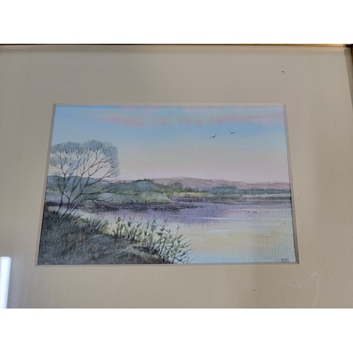 91 - Collection of 5x framed and glazed original watercolours inc Beach scene by Alice Calverley 1996, 'P... 
