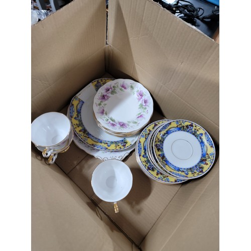 93 - 3x boxes containing a large quantity of ceramics inc a 21 piece Victoria Czechoslovakia part tea set... 