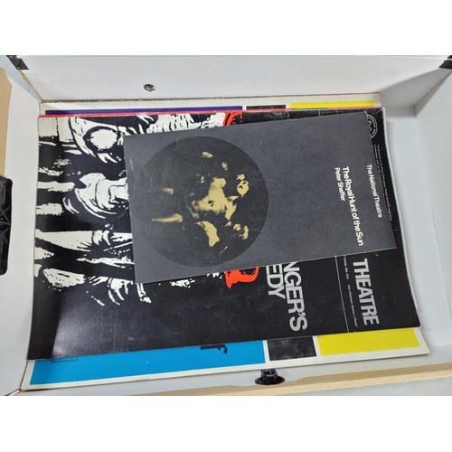 109 - 3x boxes of collectables inc theatre ephemera, theatre ticket stubbs, Railway magazines, boxed set o... 