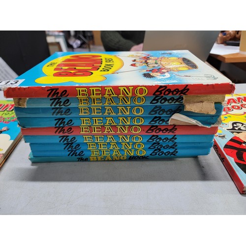113 - Collection of 14x vintage Beano annuals from 1970's - 1990's in overall good condition have been sto... 