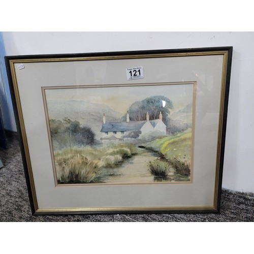 121 - Framed and glazed original watercolour signed to lower right William Attkins, of a country house sce... 