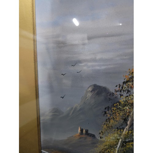 124 - Pair of original vintage framed and glazed oil on board landscape scenes signed Thornton, both well ... 