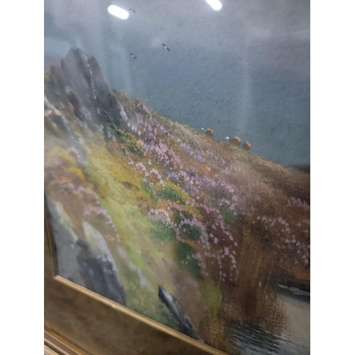 125 - Framed and glazed vintage oil on canvas of a landscape scene, signed to lower left RD Shornton, 44cm... 