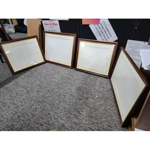 132 - 4x new old stock wooden picture frames glazed by Kingswood Welshpool, largest measures 46cm high 55c... 