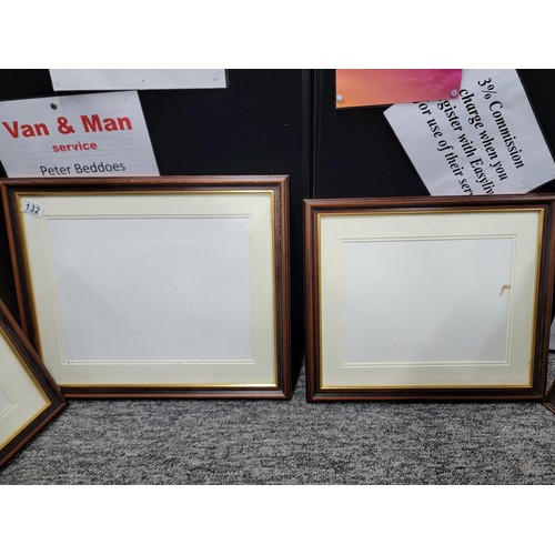 132 - 4x new old stock wooden picture frames glazed by Kingswood Welshpool, largest measures 46cm high 55c... 