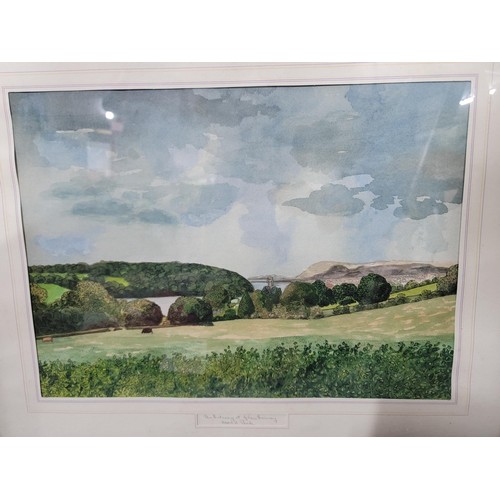 135 - 2x framed and glazed watercolours inc The estuary at Glan Conwy by Harold Peak along with a watercol... 