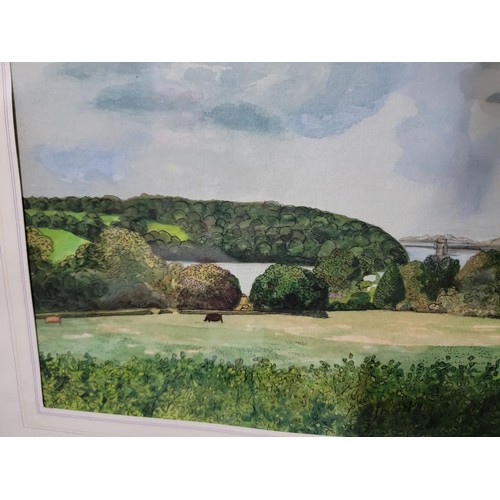 135 - 2x framed and glazed watercolours inc The estuary at Glan Conwy by Harold Peak along with a watercol... 