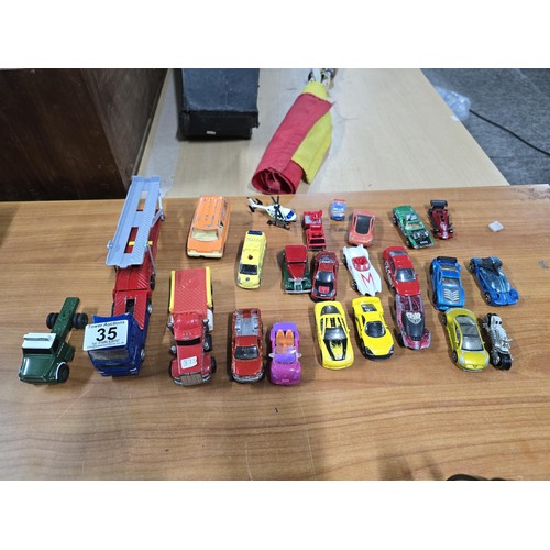 35 - A collection of approx 25x vintage die-cast vehicles to include some good brands Ertl, Corgi cubs, m... 