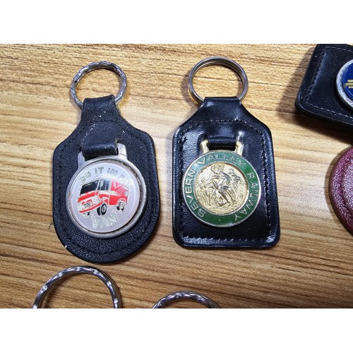 37 - A large quantity of various vintage collectable car related keyrings to include some early vintage c... 