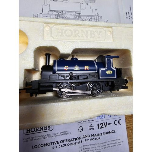 44 - A boxed Hornby R2361 Caledonian railways saddle tank locomotive 270 in blue, serviced and had a test... 
