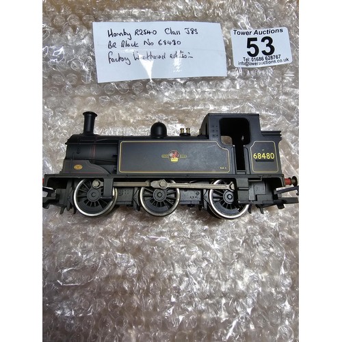 53 - A Hornby R2540 class J830-6-0 BR Black Tank loco 68480 factory weathered, clan and serviced with a t... 