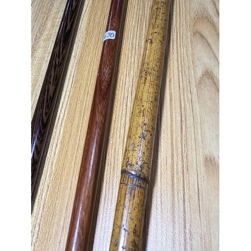 171 - 3x fine quality walking canes to include 1 with a solid mother of pearl top with excellent flashing ... 