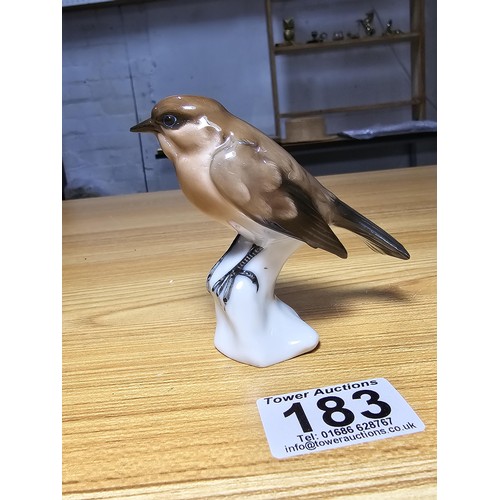 183 - A good quality vintage porcelain small bird brown figure on branch by Rosenthal Germany, handmade ma... 