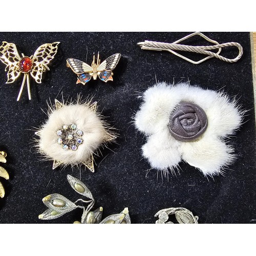 192 - A large collection of approx 39 costume brooches to include some good jewelled brooches the Scottish... 