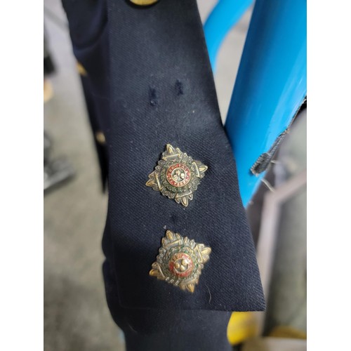 146 - Vintage good quality REME complete uniform with trousers, and kings crown buttons in good overall co... 