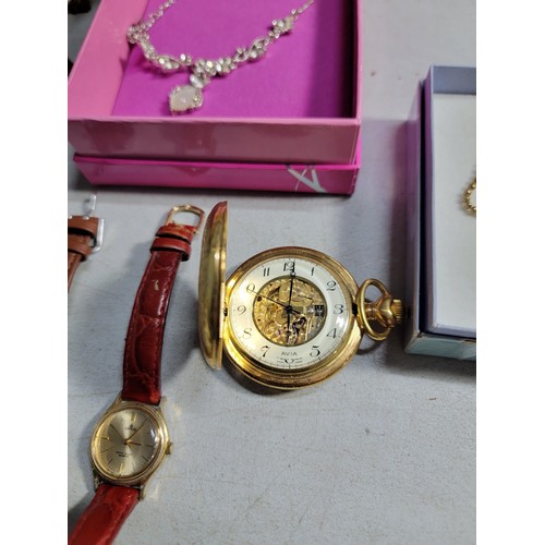 153 - Quantity of collectables inc costume jewellery,  watches inc Timex, Sekonda a H. Samuel ceramic pot,... 