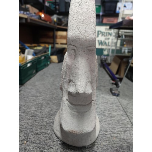 375 - Large concrete tall Easter island figure in good order stands at 74cm high 30cm diameter