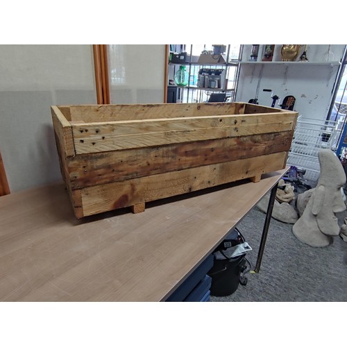 397 - Two locally made timber planters 96cm long and 30cm high 36 wide, very strong items and treated with... 