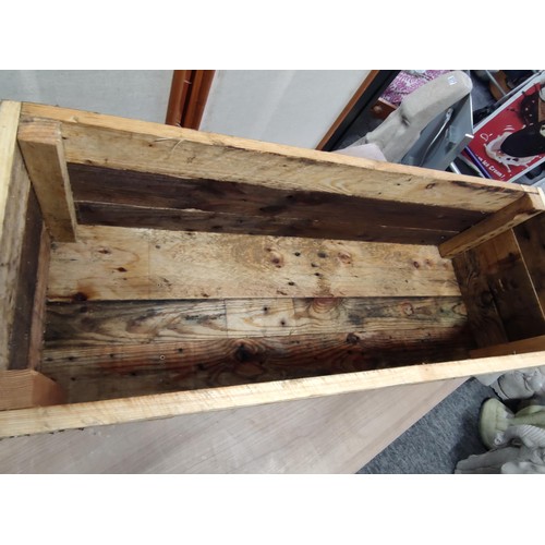 397 - Two locally made timber planters 96cm long and 30cm high 36 wide, very strong items and treated with... 