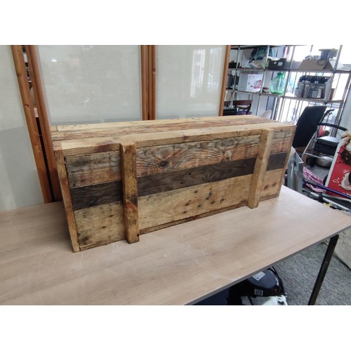 397 - Two locally made timber planters 96cm long and 30cm high 36 wide, very strong items and treated with... 