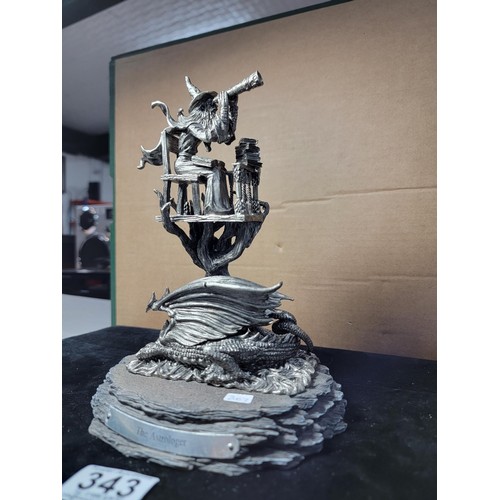 343 - 2012 One year only piece of the Astrologer in pewter with some crystals on its plinth its stands 22c... 