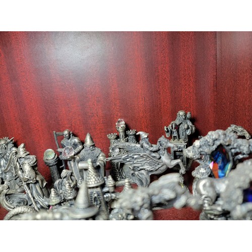 344 - 45 fantasy & legend pewter figures with crystal balls inc The Lore maker, Morgan Le Fey, each one si... 