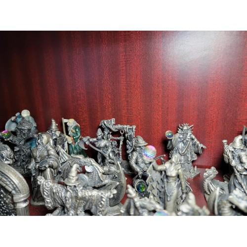 344 - 45 fantasy & legend pewter figures with crystal balls inc The Lore maker, Morgan Le Fey, each one si... 