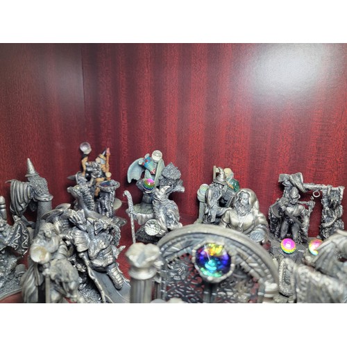 344 - 45 fantasy & legend pewter figures with crystal balls inc The Lore maker, Morgan Le Fey, each one si... 