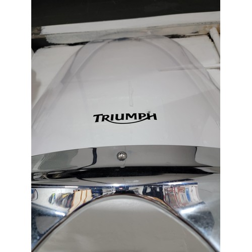 364 - Motorcycle front fairing for a Triumph with chrome and clear Perspex in great condition