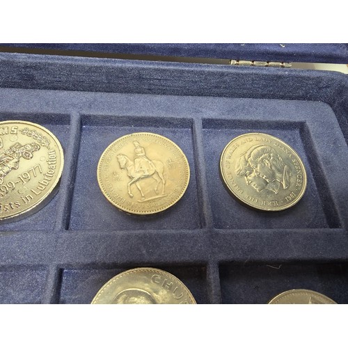 233 - The historic coins of Great Britain case containing a quantity of coins to include a £5 coin along w... 