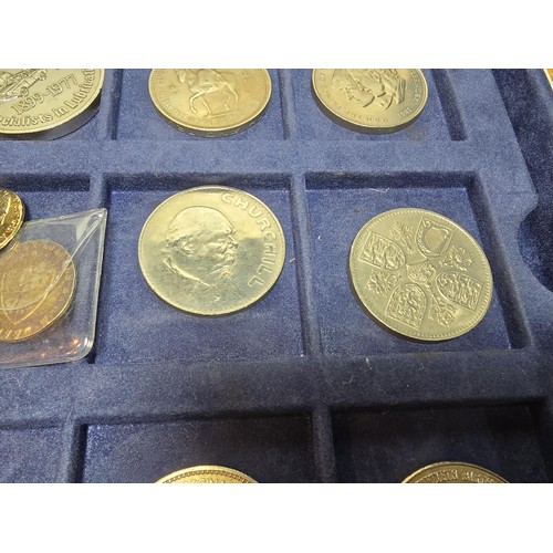 233 - The historic coins of Great Britain case containing a quantity of coins to include a £5 coin along w... 