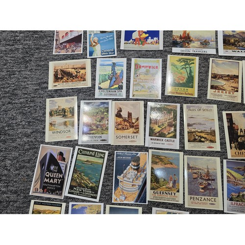 235 - A large collection of various postcards of vintage posters mostly covering railways of various towns... 