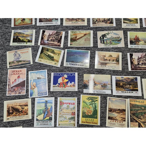 235 - A large collection of various postcards of vintage posters mostly covering railways of various towns... 