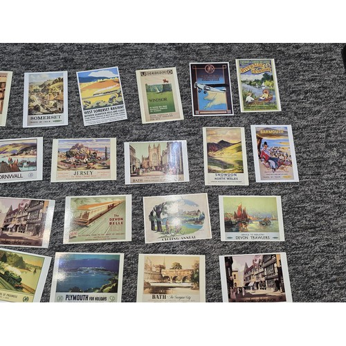 235 - A large collection of various postcards of vintage posters mostly covering railways of various towns... 