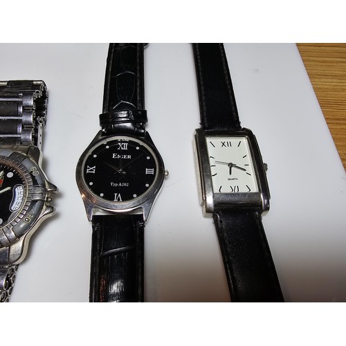 238 - A collection of 6x various wristwatches along with a cased wristwatch by Montre Suisse.