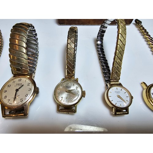 242 - A collection of 9 various vintage wrist watches including Oris, Rotary, Relide, along with a vintage... 