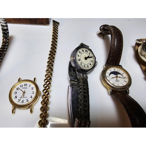 242 - A collection of 9 various vintage wrist watches including Oris, Rotary, Relide, along with a vintage... 