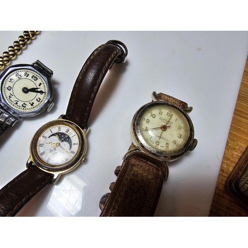 242 - A collection of 9 various vintage wrist watches including Oris, Rotary, Relide, along with a vintage... 