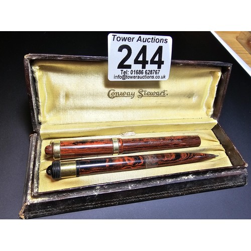 244 - A vintage good quality cased pen set by Conway Stewart to include a Dinky no.526M fountain pen and a... 