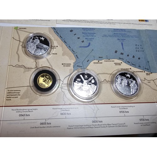 258 - A coin set commemorating The Normandy landings D-Day 75th anniversary, a complete set to include 6x ... 