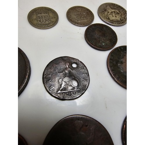 261 - A wooden box containing a large quantity of various vintage and antique British coins which includes... 