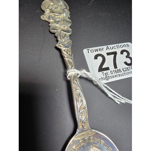 273 - A solid sterling silver collectable spoon marked to the spoon 