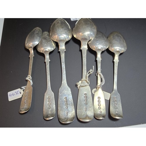 275 - A collection of 6x antique hallmarked silver matching spoons all hallmarked for Exeter and all 1840'... 