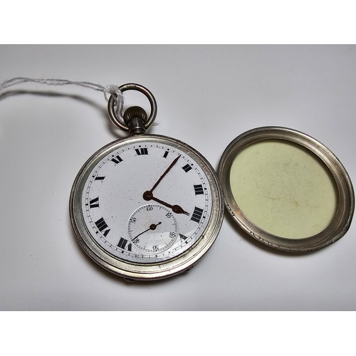 283 - A hallmarked silver pocket-watch having a clean dial and in good condition, watch has been tested fo... 