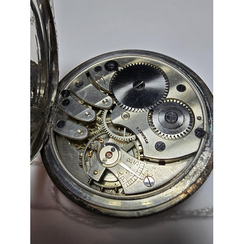 283 - A hallmarked silver pocket-watch having a clean dial and in good condition, watch has been tested fo... 